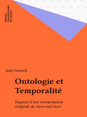 cover image of Ontologie et Temporalité